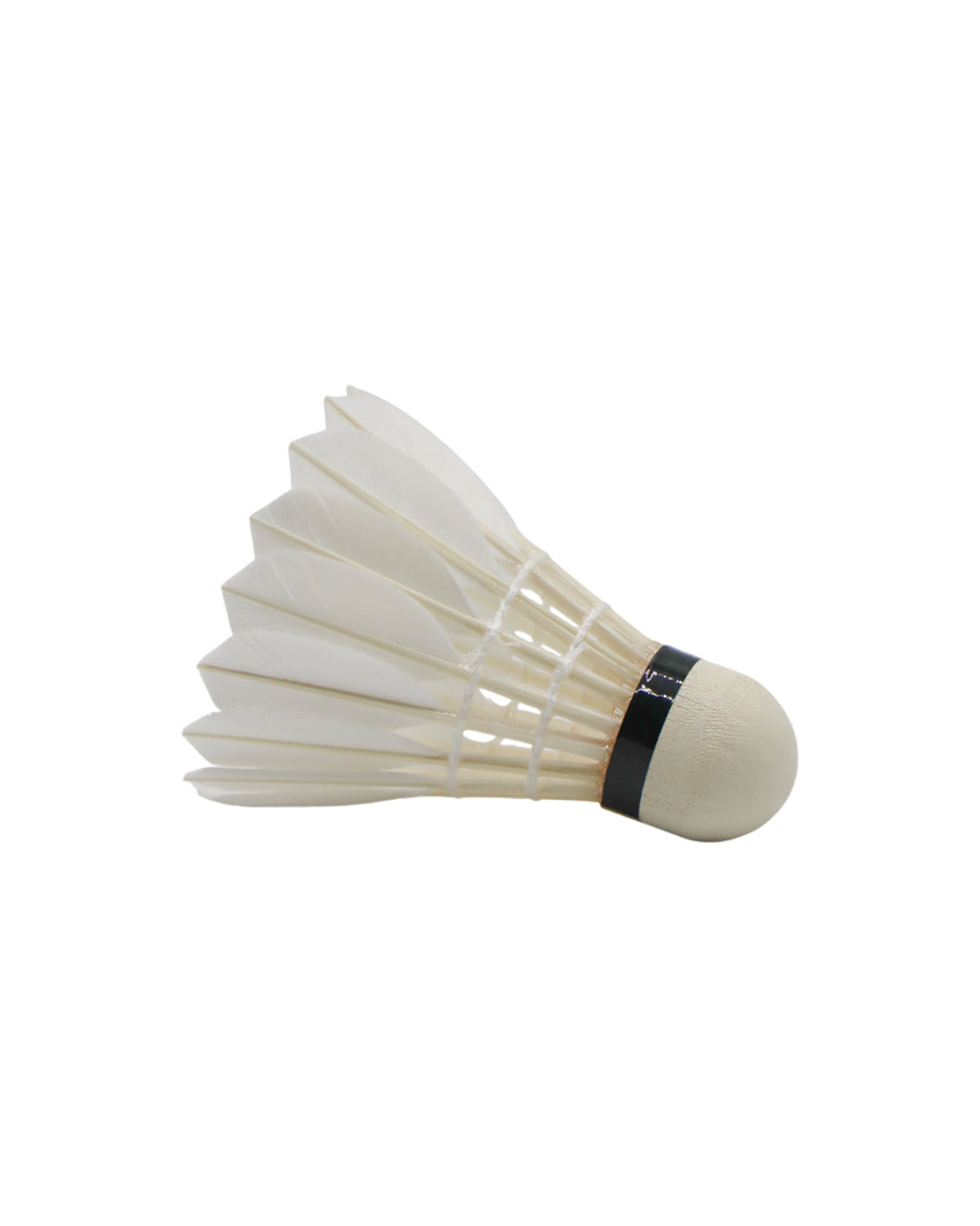 Close-up of KAT 3 shuttlecock feathers and 2-layer cork sandwich base