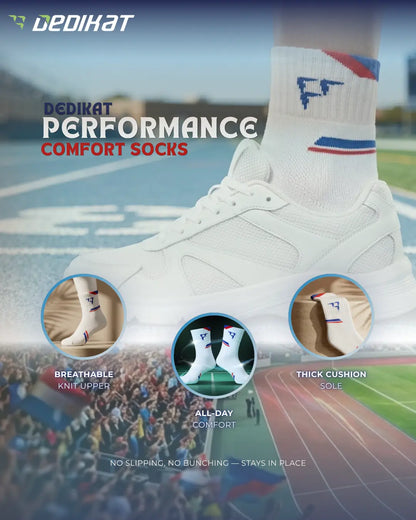 Dedikat Performance Crew Socks – Badminton Socks | Athletic Socks UAE